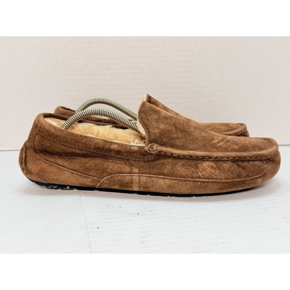 UGG‎ Ascot Chestnut Suede Sheepskin Slippers Men's 11 Loafer Moccasin 5775